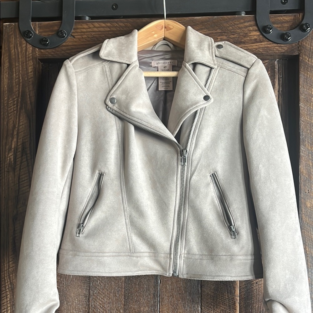 Women's Philosophy Faux Suade Jacket, Size Medium